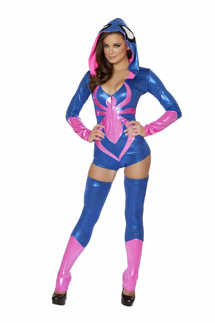 J Valentine ONE PIECES CA108 - Pink Spider Hooded Romper Costume 4 J Valentine ONE PIECES CA108 - Pink Spider Hooded Romper Costume