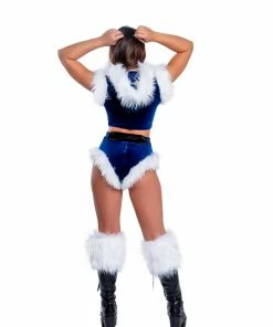 J-Valentine, Inc BOTTOMS CH301 - Fur Trimmed High-Waist Belted Short