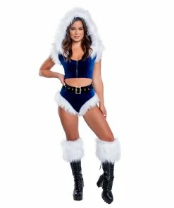 J-Valentine, Inc BOTTOMS CH301 - Fur Trimmed High-Waist Belted Short
