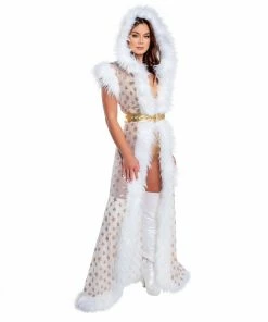 J-Valentine, Inc CH305 - Fur Trimmed Sequin Mesh Hooded Duster OUTERWEAR 13 J-Valentine, Inc CH305 - Fur Trimmed Sequin Mesh Hooded Duster OUTERWEAR