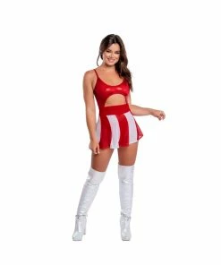 J-Valentine, Inc CH336 - Candy Cane Mesh Skater Skirt