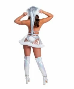 J-Valentine, Inc TOPS CH378 - Holographic Vinyl Triangle Top With Fur Pom-Poms 13 J-Valentine, Inc TOPS CH378 - Holographic Vinyl Triangle Top With Fur Pom-Poms