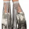 J-Valentine Catalog CS218 - Silver Indian Beaded Fringe Leggings