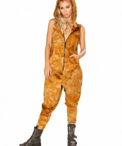 J-Valentine Catalog FF188 - Faux Suede Zipper Front Jumpsuit