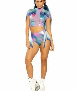 J Valentine BOTTOMS FF273 - OMBRE FRINGE HIGH-WAIST SHORT