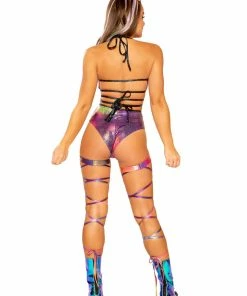 J-Valentine, Inc FF483 - Metallic Wrap Short BOTTOMS