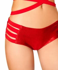 J Valentine FF923 - Metallic No Seam Strappy Shorts BOTTOMS