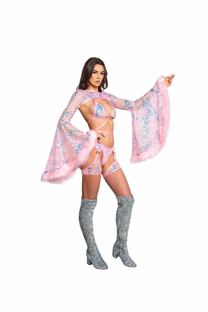 J-Valentine, Inc ACCESSORIES FR103 - Faux Fur Trimmed Bell Sleeve Shrug 8 J-Valentine, Inc ACCESSORIES FR103 - Faux Fur Trimmed Bell Sleeve Shrug