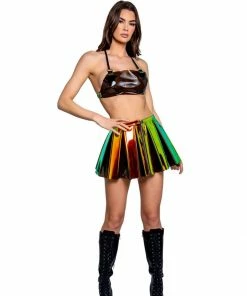 J-Valentine, Inc Skirts FR120 - Vinyl Pleated Skirt