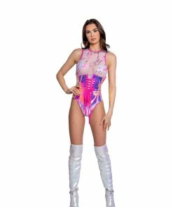 J-Valentine, Inc ONE PIECES FR146 - Holographic Dot Mesh Bodysuit 17 J-Valentine, Inc ONE PIECES FR146 - Holographic Dot Mesh Bodysuit