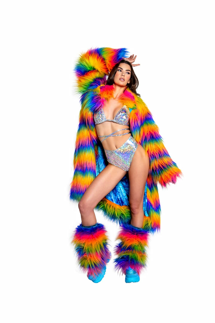 J-Valentine, Inc OUTERWEAR FR154 - Rainbow Attitude Fur Coat 3 J-Valentine, Inc OUTERWEAR FR154 - Rainbow Attitude Fur Coat