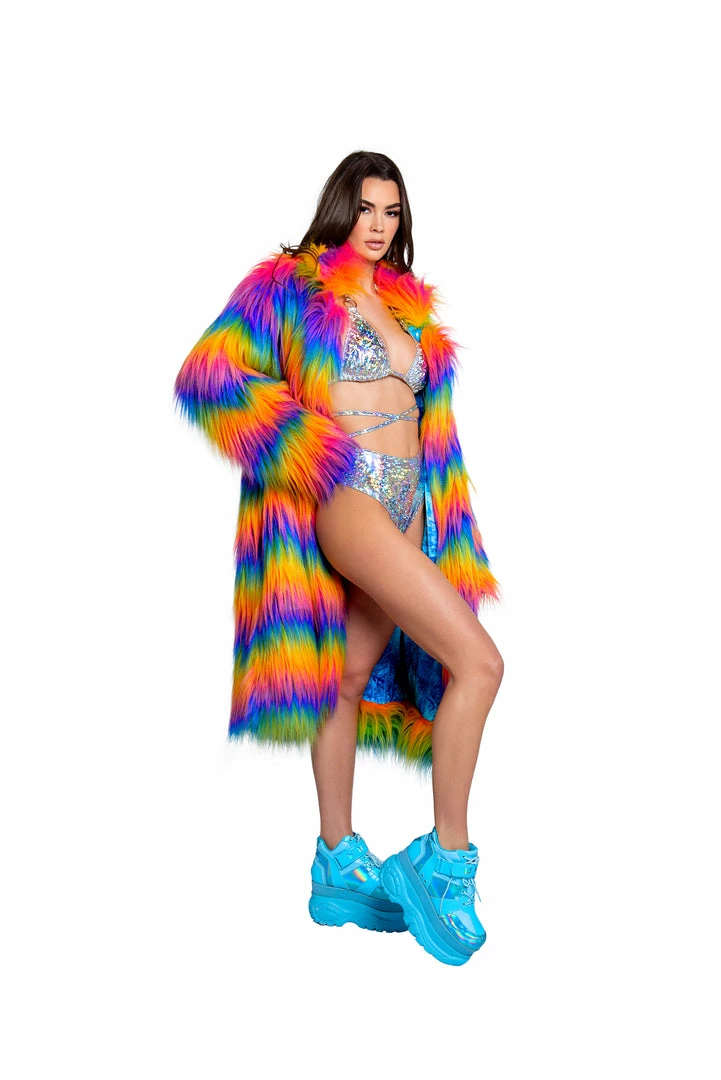 J-Valentine, Inc OUTERWEAR FR154 - Rainbow Attitude Fur Coat 4 J-Valentine, Inc OUTERWEAR FR154 - Rainbow Attitude Fur Coat