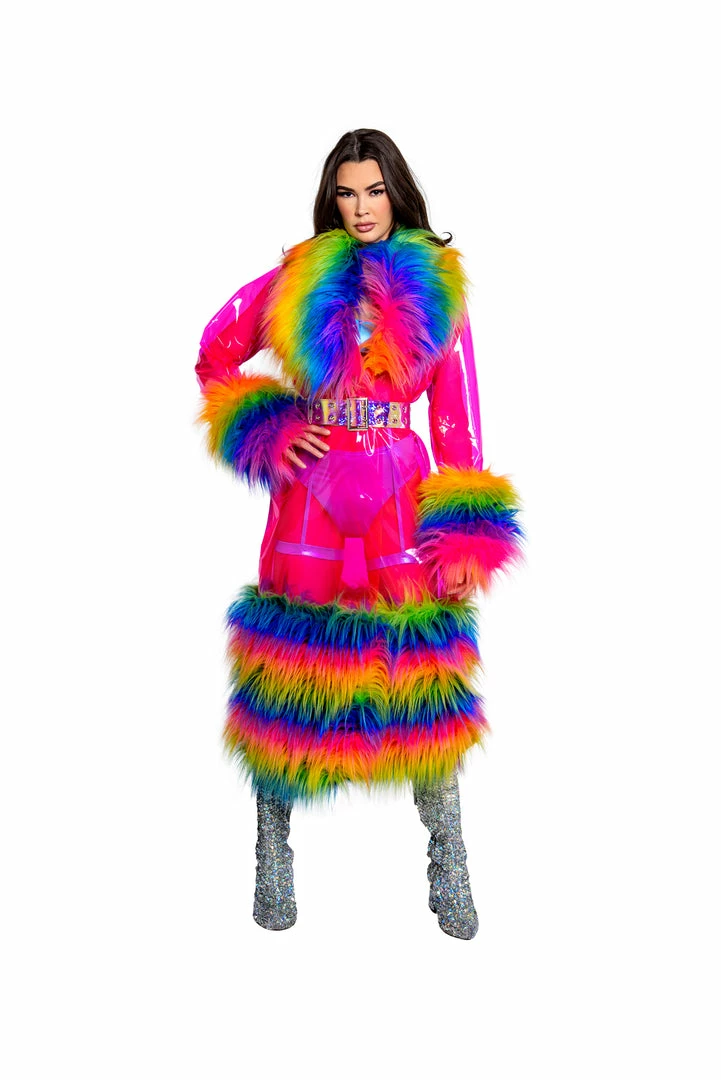 J-Valentine, Inc Jackets | Coats FR158 - Rainbow Vibrations Trench With Sour Candy Belt 3 J-Valentine, Inc Jackets | Coats FR158 - Rainbow Vibrations Trench With Sour Candy Belt