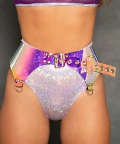 J-Valentine, Inc ACCESSORIES FS120 - Holo Vinyl Garter Belt