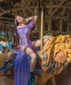 J-Valentine, Inc FF395 - Holographic Faux Leather Waist Cincher